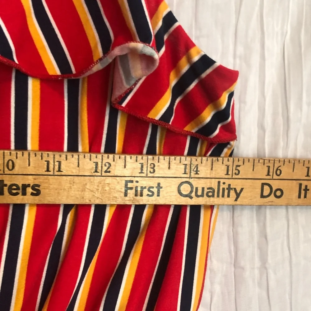 OLD NAVY & 2 HIP girls size L 14 spring summer dresses red striped & navy floral